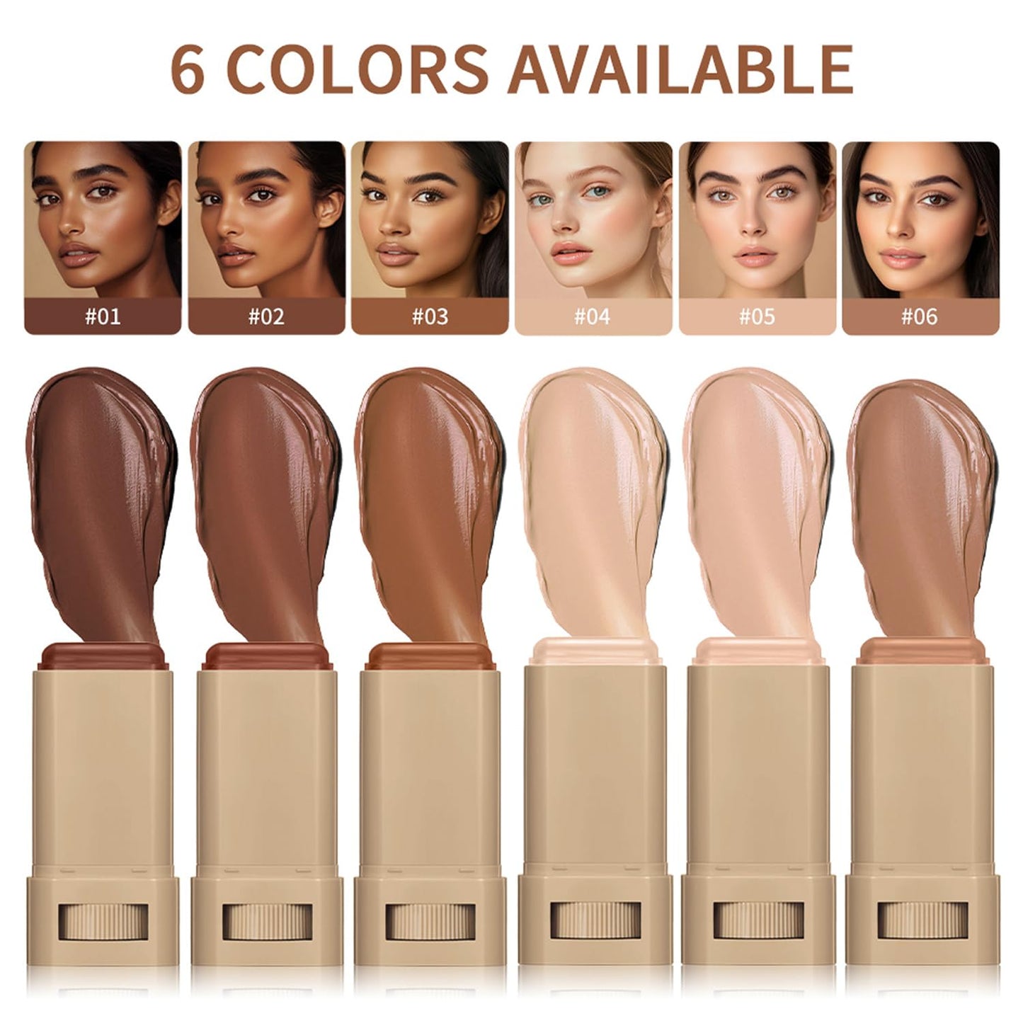 2PCS Foundation Stick Beauty Balm Serum Boosted Skin Tint, Solid Tinted Moisturizing Serum Contour Stick, Natural Fit, Moisturizing & Concealing Foundation Sticks (#02)