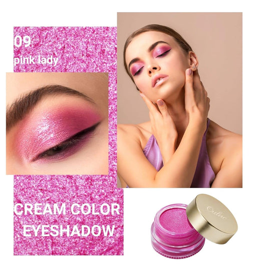 Oulac Hot Pink Cream Eyeshadow also for Highlighter Highly Pigmented Eye Shadow Waterproof&Long Lasting with Moisturizing Formula Blendable Shimmer Eye Make-up,Vegan & Cruelty-Free, 6g, 09
