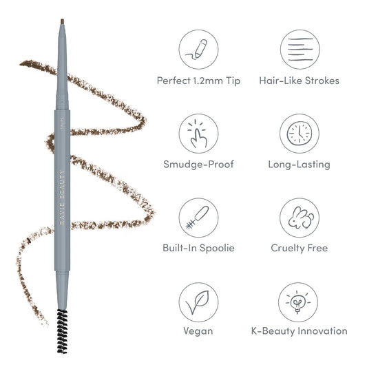 Easy Everyday™ Brow Pencil - Best Eyebrow Pencil for Women, Smudge Proof Hair-Like Strokes, 1.2mm Precision Tip with Spoolie, Vegan (Taupe)