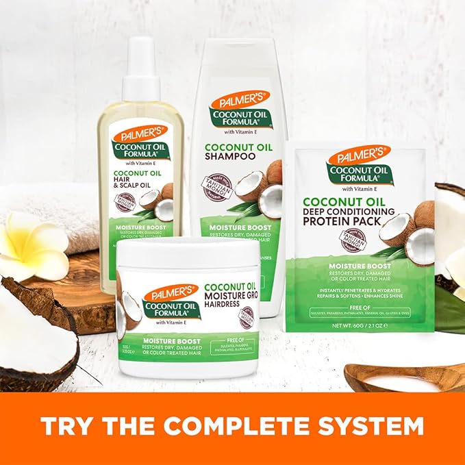 Palmer's Coconut Oil Moisture Boost, Restorative Hair and Scalp Oil Spray, Lasting Hydration and Shine for Dry or Damaged Hair, Promotes Scalp Health, 5.1 Oz