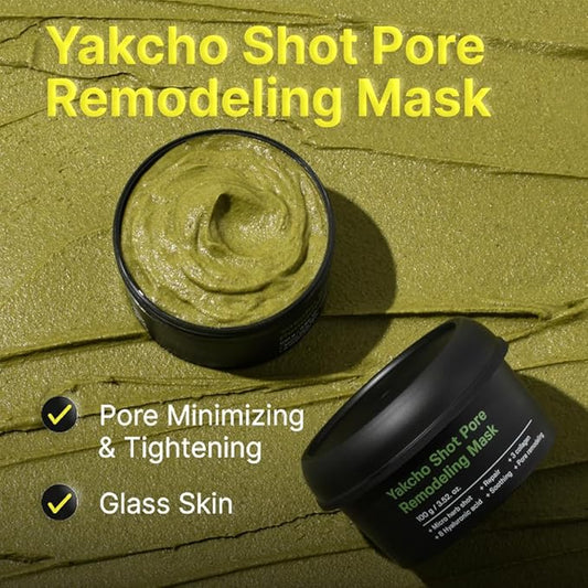 SUNGBOON EDITOR Yakcho Shot Pore Remodeling Mask | Clay Mask for Pores | Blackheand Remover | Korean Face Mask | Exfoliating Face Mask for Oily Skin | Korean Skin Care | 3.52 oz.