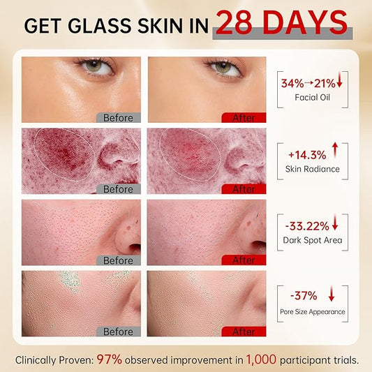 VGO Skin Care Set, with Snail Mucin 92% Moisturizer 1.76 Oz, Vitamin C Serum 1.01 Oz & Dual-Tube Facial Cleanser 3.52 Oz, 3 Step Facial Skin Care Kit