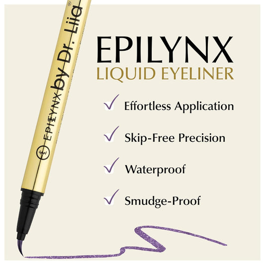 Waterproof Eyeliner - Smudge-Proof Liquid Eyeliner Pen with Precision Tip for Smooth, Long-Lasting Application - Vegan, Hypoallergenic & Gluten-Free Eye Liner - 2mL Shimmer Royal Purple