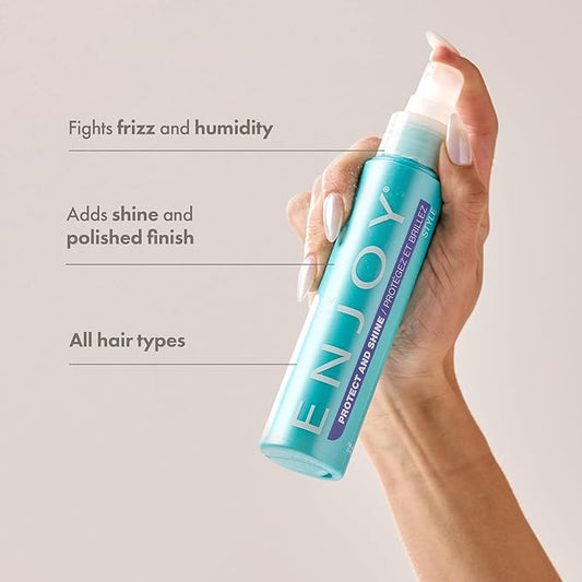 Enjoy Protect and Shine - Lightweight Finish Thermal Protection- Fight Frizz Block Humidity Add Shine Softness and Smoothness (3.4 Oz)