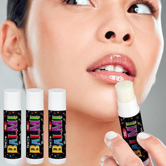 100 Pack Teacher Volunteers Appreciation Gifts Bulk Lip Balms Employee Staff Team Thank You Gifts Nurse Pastor Appreciation Favors You're the Balm for Women Men Coworkers Homeless