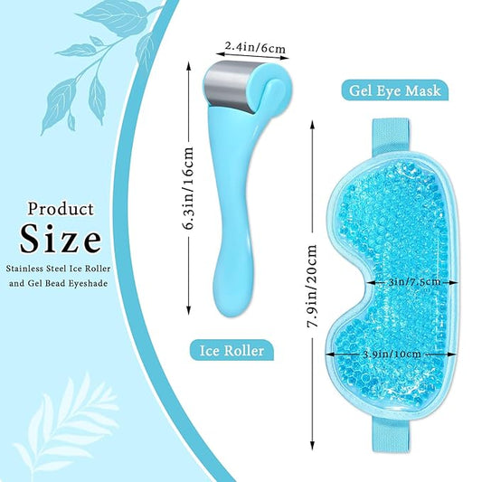 Ice Face Roller, Cooling Eye Mask, Head Scratcher Face Lifting Massager Muscle Roller 3PCS Set, 24 Fingers Head Scalp Massager Body Massager for Leg Arm Calf Neck Women Man Massager Tool