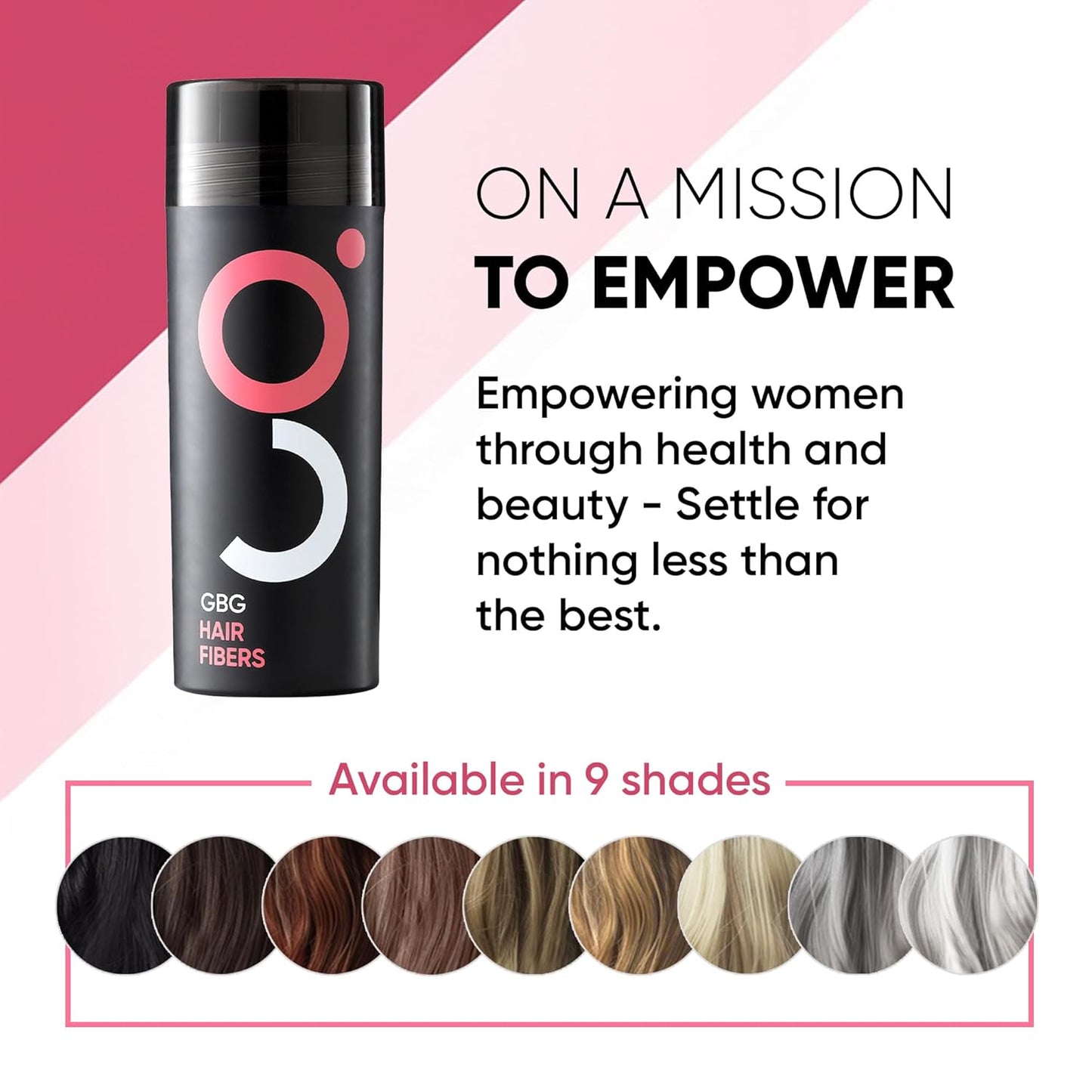 GBG Hair Fibers for Thinning Hair & Bald Spots (Medium Brown) - 25g Bottle - Conceals Hair Loss - Instant Cover Up & Volume in 30 Seconds, Hair Powder for Women & Men - Cruelty Free