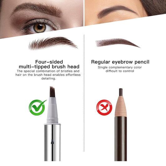 Eyebrow Pencils for Women,2 Pack Eye Brow Tinting Kit,Eye Makeup Waterproof Microblading Eyebrow Pencil,Filling Brows with Angled Eyebrow Brush Magic Pencil (Black/Brown)
