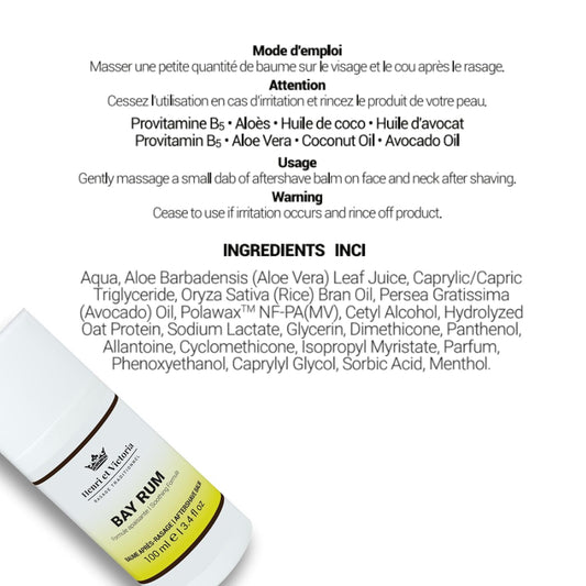 Aftershave Balm for Men | Bay Rum Scent | Canadian Made by Skilled Artisan | After Shave Balm Prevent and Cure Razor Burns | 100 ml (3.4 oz)