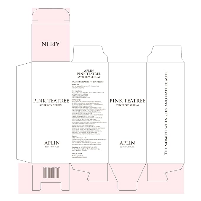Pink Tea Tree Synergy Serum 30mL/Skin Moisturizer/Facial Moisturizers/1.01 Fl. Oz, CICA, Hyaluronic Acid and Niacinamide, Korean Skin Care, Hydrating