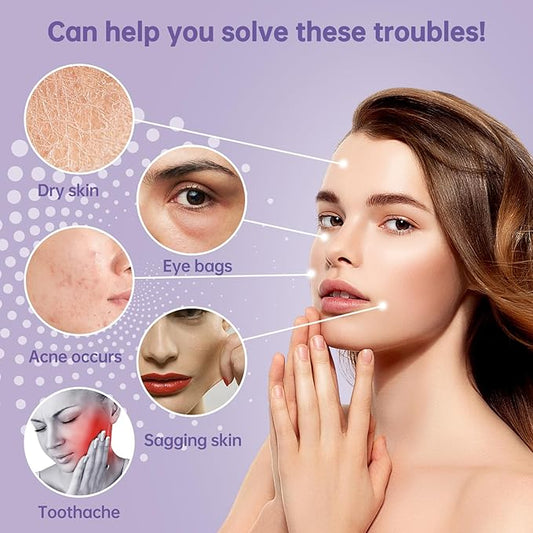 Ice Roller for Face and Eye,Ice Cube Roller Massager for Skin Women Care Tools, Naturally Conditioning De-Puff Eye Bags, Reduce Migraine Pain, Reusable Massage Silicone Ice Mold (Purple)