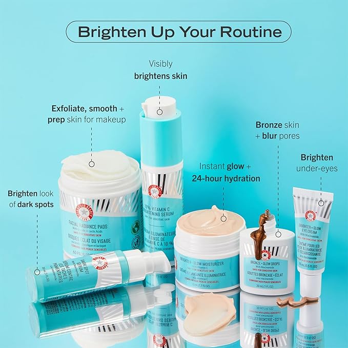 First Aid Beauty - Bronze + Glow Drops with Niacinamide, Visibly Evens Skin Tone, Blurs Pores and Hydrates for 24 hours with a Bronze Kiss of Color, Non-Comedogenic, Safe for Sensitive Skin, 1 oz