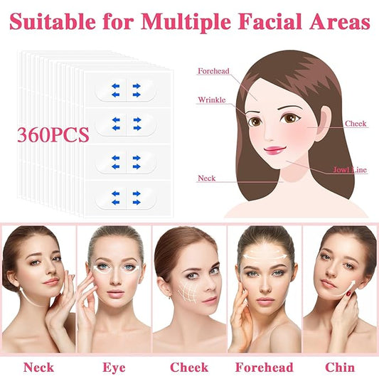 360 Pcs Face Tape, Invisible Face Lifter Sticker Thin, Instant Shape V Face for Saggy Skin Chin Neck Jowls Use Before Makeup(Lasting Waterproof)