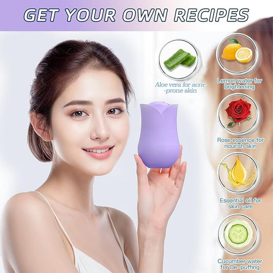 Ice Roller For Face,Cryo Cube Ice Roller For Facial And Eye,Skincare Tools,For Relieving Facial Edema, Shrinking Pores, And Lifting And Firming The Skin (Purple)