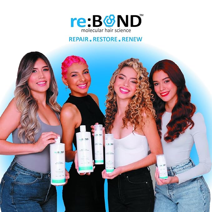 reBOND Leave-in Miracle Bond Building Hair Mask- 4 minute Repair Treatment Deep Conditioning for Bleached, Damaged, Dry, Colored or Frizzy Hair - Set includes: 3oz + .34oz