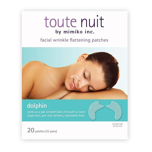 Toute Nuit Wrinkle Patches – Dolphin – Face Tape for Around the Mouth – Hypoallergenic Anti Wrinkle Patches – 20 Count, Made in USA