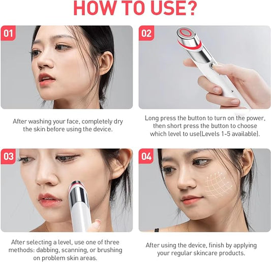 All in One Skin Care Device - Facial Glow Booster for Maximizing and Boosting Skin Care Absorption - Noneedling, Radiance, Elasticity | LED Anti-Wrinkle Device | Skin Care Firming, Toning | Upgraded