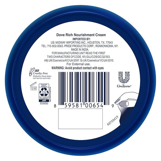 Dove Body Love Rich Nourishment Cream, Face, Hand & Body Lotion for Extremely Dry Skin, Fast-Absorbing 72-Hour Moisturizing Cream with Ceramide Serum, Travel Size, 2.53 Oz (Pack of 6)