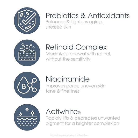 Glowbiotics Retinol Anti-Aging + Brightening Treatment: Reduces Fine Lines, Wrinkles & Sun Damage, Firms, Tightens, and Brightens Skin with Niacinamide & Bakuchiol, 1 Fl Oz