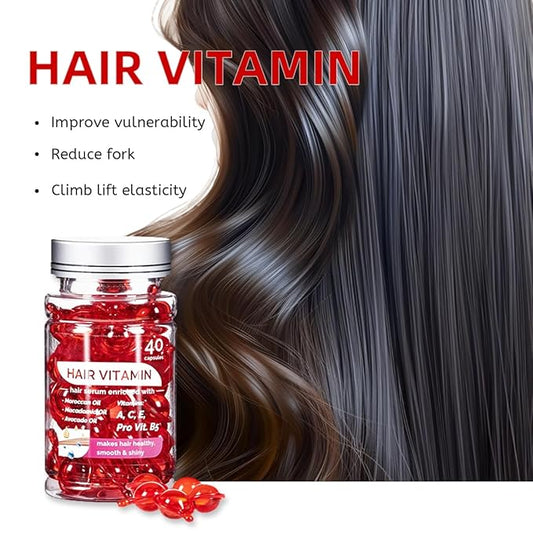 ENVISHA Hair Treatment Serum- No Rinse Moisturizing Capsules with Argan Jojoba Oils - Enriched with Vitamins A, C, E & Pro-Vitamin B5 for Frizz Control and Shine- 40 Capsules