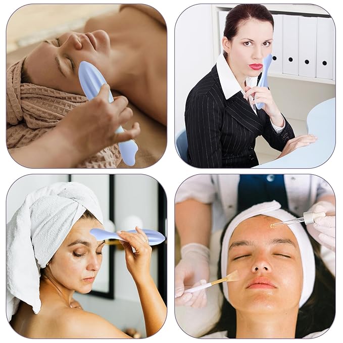 2pcs Face Massage Rollers, 6.99x1.1x0.43in Silicone Facial Rollers Reliable Face Massager Tool Face Skin Care Face Guasha Stick Body Gua Sha Relax for Women(Blue)