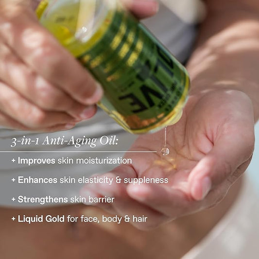 KORRES Extra Virgin Olive Oil for Face, Hair and Body, Moisturizer for Dry Skin and Hair, Pure, Greek Cold Pressed Olive Oil, Multi-Tasker Skincare for Women, Hydrating and Nourishing, 3.38 fl oz