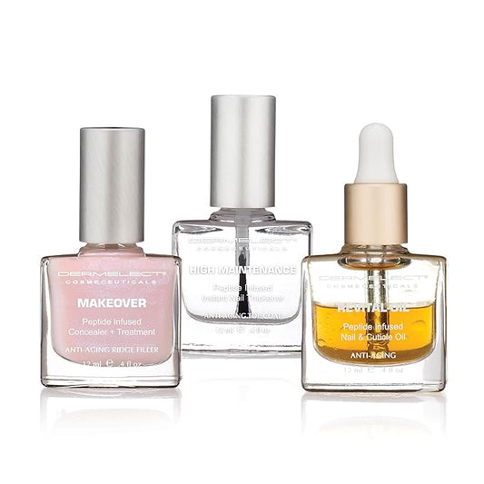 Dermelect Conceal & Condition Nail Treatment Kit – Ridge Filler & Color Corrector for Damaged, Discolored & Brittle Nails – Strengthening Nail Care with Keratin, Peptides & Biotin – Sheer Pink & Nude