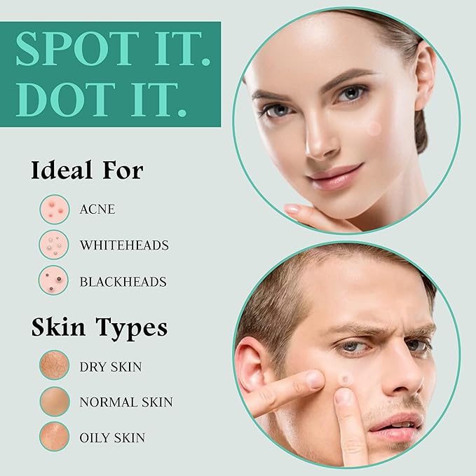 Advanced Invisible Pimple Patches For Face (36 Pack) - Hydrocolloid Patch with Tea Tree Oil - Vegan Friendly Hydrocolloid Acne Patches For Face and Skin - Pimple Patch Stickers - Acne Patch (12mm)