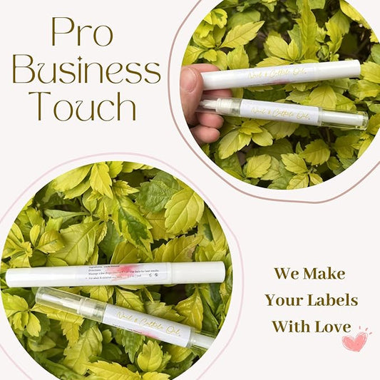 Empty Cuticle Oil Pen Label Sticker for Nail Tech Manicure Nail Artist Must Haves Nail Growth Care Packaging Staff 100pcs (white 1 x 2in)