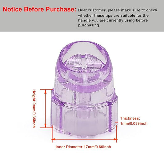 Elitzia Plastic Dermabrasion Microderma Heads Facial Aqua Peel Tips Water Peeling Caps Facial Care Skin Cleaning Tool Beauty Machine Replacement Spare Parts 8pcs Per Set (Lilac)