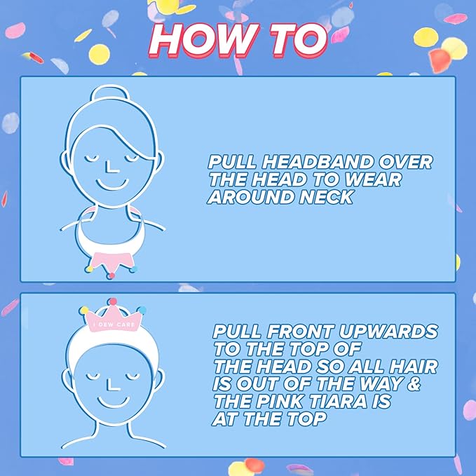 I DEW CARE Sheet Mask Pack - Hot as Sheet 5-Day Eye&Face Multi-masking Set + Face Wash Headband - Pink Tiara Bundle