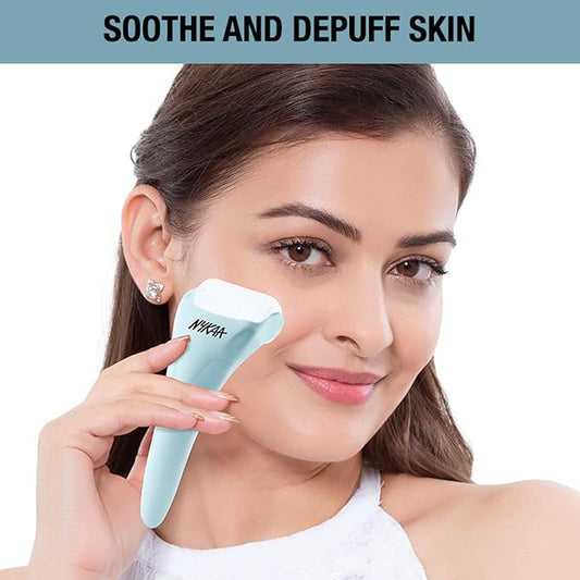 Nykaa Naturals Ice Roller Massage for Face Toning - Reduces Clogged Pores - Improves Absorption and Releases Neck Stiffness - Blue - 1 pc