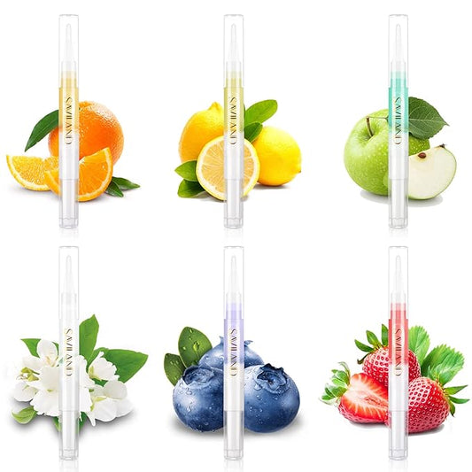 SAVILAND 6PCS Natural Cuticle Oil Pen with Clear Pink Gel Builder for Nails