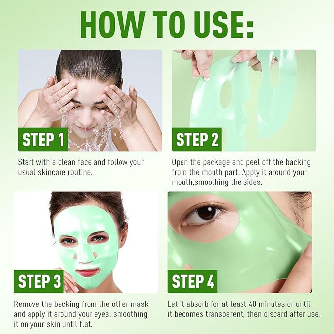 Aloe Vera Hydrogel Face Masks Skin Care 4 Pack, Deep Hydrating Overnight Facial Mask,Hydro Jelly masks for Facials Professional,Moisturizing Night Wrapping Gel Mask Sheet for Women Skin Care