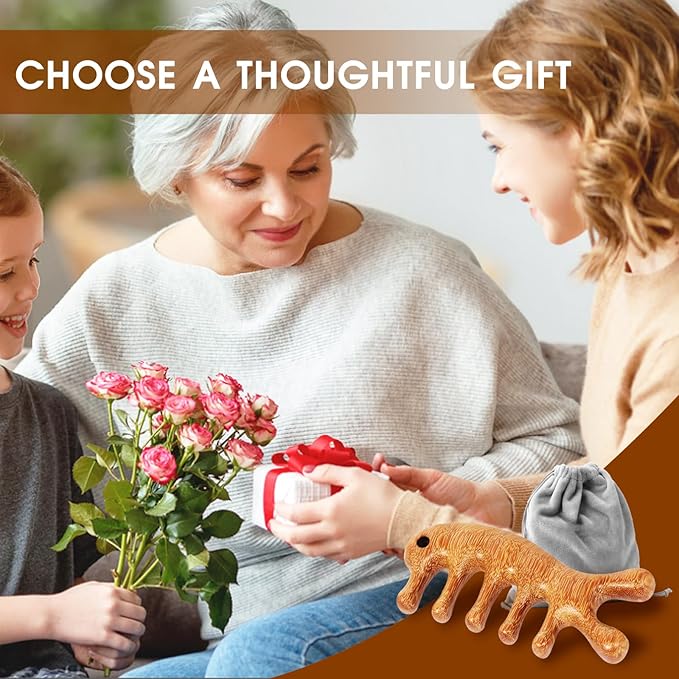 Scalp Massage Hair Comb - Green Sandalwood Wide Tooth Massager for Body Relief - Natural Wooden Comb for Women and Men