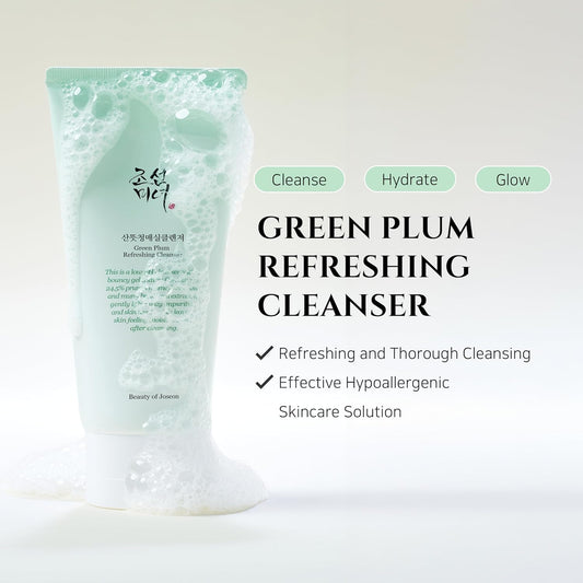 Beauty of Joseon Green Plum Refreshing Cleanser Gel Type Deep Pore Cleansing, Acne Face Wash, Blackhead Remover for All Skin Types, Korean Skincare 100ml, 3.38 fl.oz