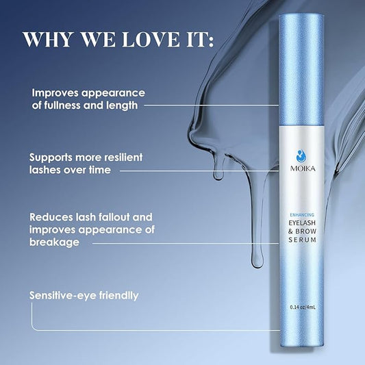 Eyelash Growth Serum, Makes Lashes Longer and Thicker, Suitable for Sensitive Eyes, For Natural Eyelashes, Extensions and Eyebrows, Vegan & Cruelty-Free, 4ml, 4-month Supply