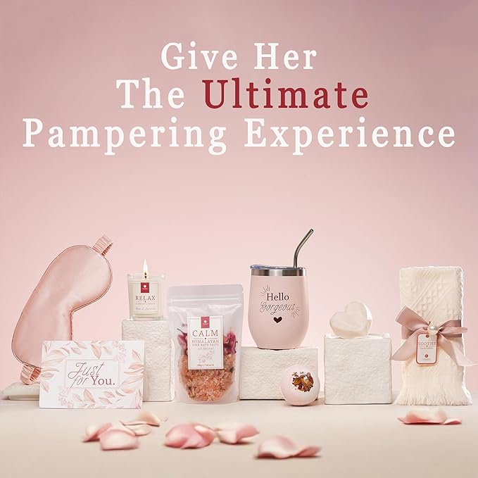 Pamper Gifts for Women, Birthday Gifts for Women, Relaxation SPA Gift Bath Sets, Self Care Gifts for Women, 9 Unique Gifts