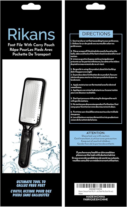 Rikans Colossal Foot File, Professional Foot Rasp Callus Remover, Foot Care Pedicure Tool to Remove Hard Skin,Can Be Used on Wet or Dry Skin, High Grade Stainless Steel File (Foot File Set)