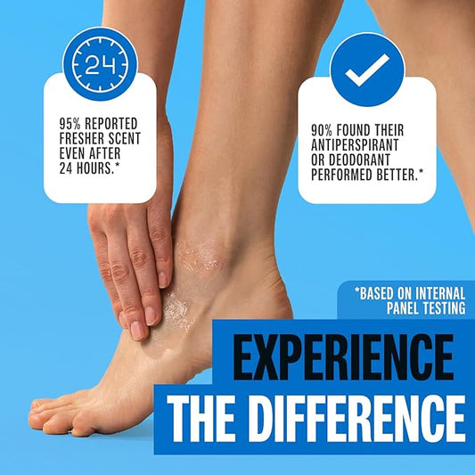 Carpe Exfoliating Foot Scrub - Odor Protection Feet Exfoliator Scrub & Foot Odor Eliminator for Feet - Improves Foot Antiperspirant Performance - Minty Fresh Foot Wash For Women & Men