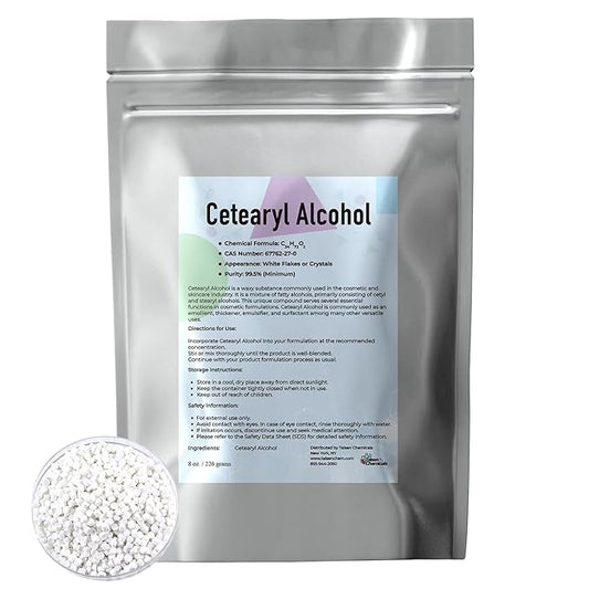 Cetearyl Alcohol Cosmetic Grade 8 Oz / 226 Grams - Cetearyl Alcohol Emulsifying Wax Organic for Body Butter, Cetearyl Alcohol Suitable for Making Conditioners, Scrubs and Creams by Talsen Chemicals