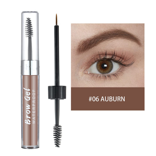 MAEPEOR Waterproof Eyebrow Gel 8 Colors Full-pigmented Long Lasting Liquid Brow Gel for Fuller & Defined Looking (#06 Auburn)