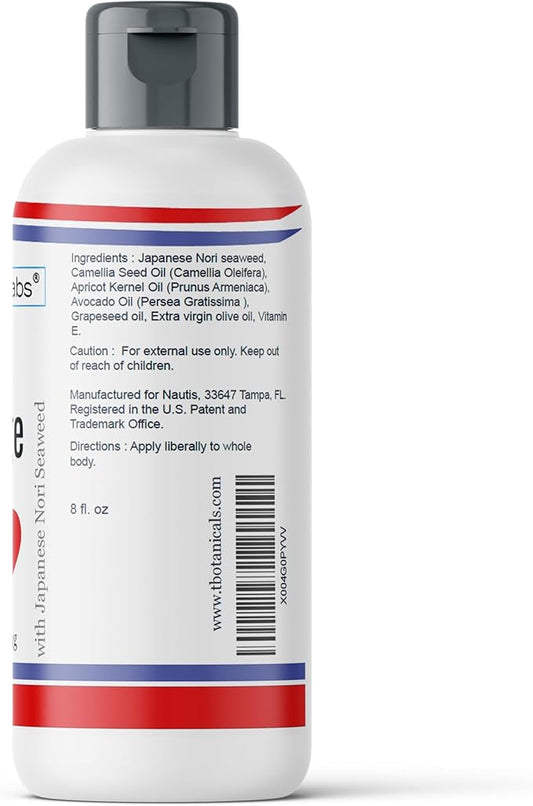 Nuru Massage Oil Body on Body Massage All Natural Relaxing Super Slippery for Sore Muscles, Dry Skin with Japanese Nori Seaweed Made in USA