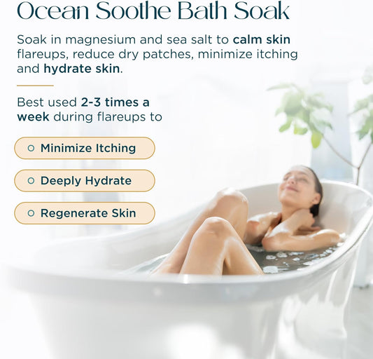 Ocean Soothe Flare Relief Bath Soak with Highly Concentrated Pure Magnesium Salts and Lavender Oil to Help Relieve Problematic and Dry Skin, Safe for Sensitive Skin, 500mL