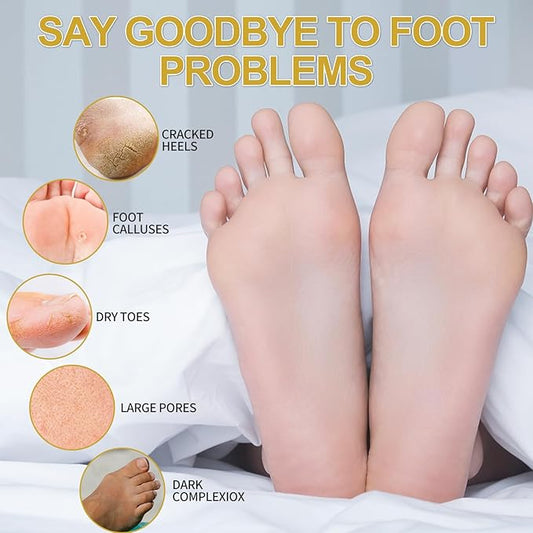 Pedicure Kit Foot Soak Set: Bubble Salt, Sugar Scrub, Massage Mask, Massage Lotion in a Box, 4 Step Foot Spa Kit for Dry Feet, Tired Feet(3 Set Honey flower)