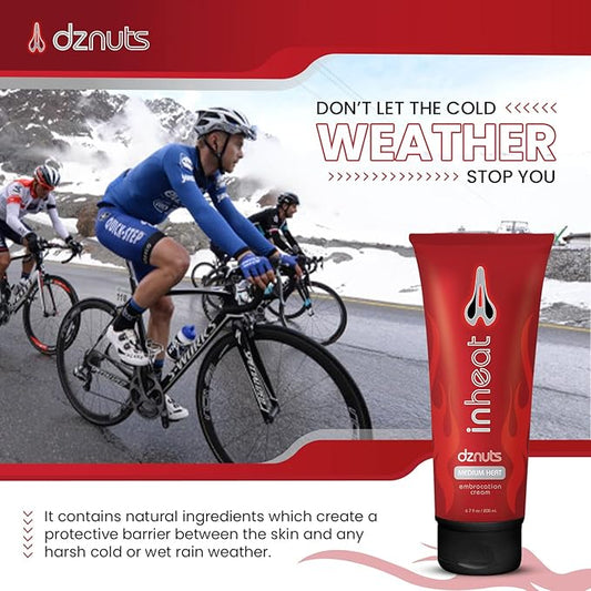 InHeat Embrocation Cream - Anti-Grime Adhesion for Cooler Days, Weather-Proof Film, Warms and Soothes Skin and Muscles - Medium - 6 oz Tube