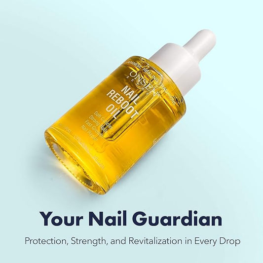 Onsen Secret Nail & Cuticle Repair Oil (30ml) - Dry Oil Formula - Japanese Tsubaki, Tea Tree & Jojoba - Strengthens Nails, Repairs Cuticles, Hydrates Skin & Hair - Natural & Vegan