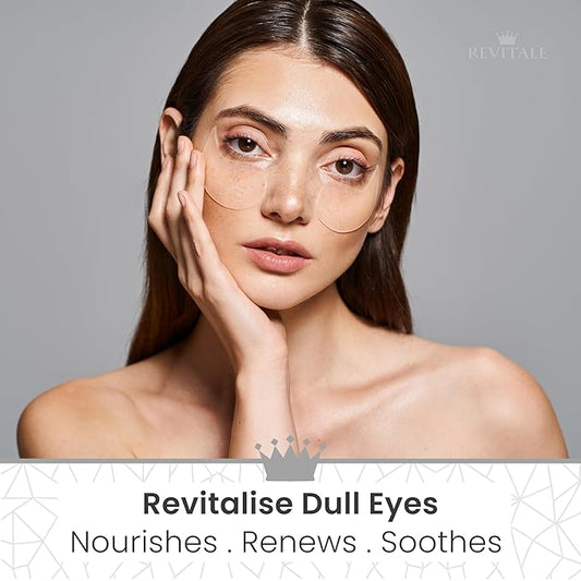 Pure Vegan Under Eye Patches, Helps Reduce Puffy Eyes & Dark Circles, Revitalise Dull Eye Masks - Nourishes, Renews, Soothes (Jar - 30 Pair)