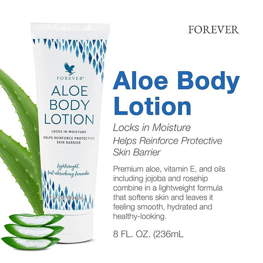 Forever Living - Aloe Body Lotion - Fast-Absorbing and Hydrating Moisturizer for Youthful Skin - Vegan and Gluten-Free - Light Floral Scent - 8 fl oz