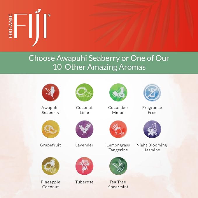 Coco Fiji Face & Body Lotion Infused With Coconut Oil | Lotion for Dry Skin | Moisturizer Face Cream & Massage Lotion for Women & Men | Awapuhi Seaberry 12 oz, Pack of 3